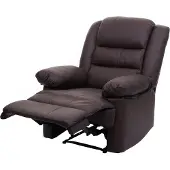 Mendler Fernsehsessel MCW-G15, Relaxsessel Liege Sessel, Leder + Kunstleder 101x87x100cm braun