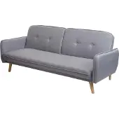 Mendler Schlafsofa MCW-J18, Couch Klappsofa Gästebett Bettsofa, Schlaffunktion Stoff/Textil 185cm grau