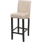 Mendler Barhocker MCW-C33, Barstuhl Tresenhocker, Holz MVG- creme, dunkle Beine, Kunstleder