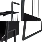En.casa Schreibtisch 'Storfjord' mit Leiterregal Metallgestell 184 x 80 x 40 cm Schwarz