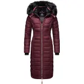 NAVAHOO Wintermantel "Umay" langer Damen Winter Steppmantel mit Kunstfellkapuze