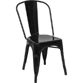 MCW Stuhl MCW-A73, Bistrostuhl Stapelstuhl, Metall Industriedesign stapelbar schwarz