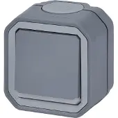 Legrand 069726L Plexo New FRAP 2poliger Schalter Kontroll 10 AX, Steckklemmen, IP55, IK08, Grau