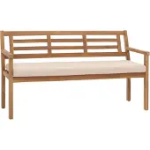 Mendler Gartenbank MCW-N47, Sitzbank Parkbank Holzbank, Massiv-Holz Akazie MVG- Kissen creme-beige