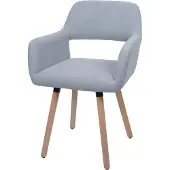 Mendler Esszimmerstuhl MCW-A50 II, Stuhl Küchenstuhl Polsterstuhl, Holz Stoff/Textil Cord (400g/m²) MVG hellgrau