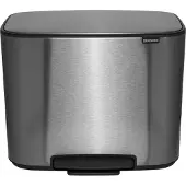 Brabantia Bo Abfalleimer mit Pedal Silber 36 L