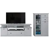 Trendteam Wohnen Wohnwand BrandsonBaxter Weiß Nachbildung 273 x 129 x 41 cm