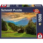 Schmidt Sonnenuntergang über dem Bergdorf Wamberg Puzzle 1.500 Teile