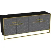 Skye Decor , Polka - Black, Konsole, Gold, 100 % MELAMINBESCHICHTETE SPANPLATTEN, 179,9 x 47,3 x 75 cm