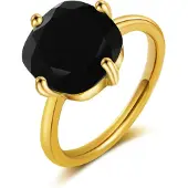 Ailoria Fingerring "Ring Onyx ÉGLANTINE" Gr. 50, schwarz, Fingerringe, Damen, 50, Fingerring