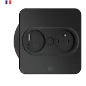 Bachmann 946.107, Type E + USB A + USB C, Desktop eingebettet, 4 cm, Edelstahl, Metall, Kunststoff, IP20