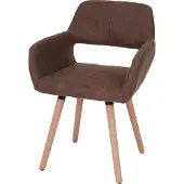 Mendler Esszimmerstuhl MCW-A50 II, Stuhl Küchenstuhl, Retro 50er Jahre Design Textil, vintage braun