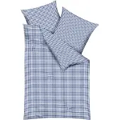 Kaeppel Biber Bettwäsche Vichy Karo blau 155x220 cm + 80x80 cm