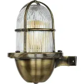 Licht-Erlebnisse Wandleuchte außen IP64 E27 Glas Messing Maritim Haus Garten Außenlampe Wand