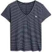 Superdry Studios Slub Embroidered Vee Kurzarm-t-shirt Mit V-ausschnitt