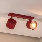 Argon Deckenspot Chloe verstellbar zweiflammig, rot , dimmbar, rot, für Wohn- / Esszimmer, Metall, Modern