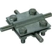Dehn 318219 Kreuzstück NIRO (V4A) f. 2x Rd 8-10mm Abm. 60x60mm o. Zwischenplatte KS 8.10 8.10 FL30 V4A KS810810FL30V4A