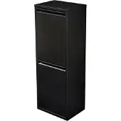 En.casa Mülltrennschrank 'Sollentuna' mit 2 Kippfächern Metall 2 x 14 L Eimer Schwarz