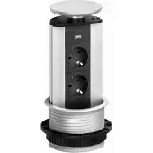 Schulte elektrotechnik EVOLINE Port mit USB Charger - die versenkbare Energiebox mit 2 Steckdosen und Ladefunktion über 1 USB Buchse Typ A / Schukosteckdosen / Steckdose