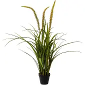 Creativ Green Kunstgras "Grasbusch Miscanthus im Topf", grün, H:90cm, Obermaterial: 100% Polyethylen, Kunstpflanzen, Kunstgras
