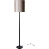 QAZQA Stehleuchte Schwarz mit Taupe Samt-Schirm 50cm - Simplo