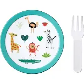 Mepal Lunchbox "Fruchtbox mit Gabel Campus 300 ml", bunt (animal friends), L:6,7cm, Kunststoff, Lebensmittelaufbewahrungsbehälter, Lunchbox
