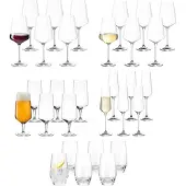 Leonardo Gläser-Set "Gläserset Bier, Sekt, Wein Puccini 30er Set transparent" Ideal für den Alltag, spülmaschinengeeignet