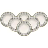 Villeroy & Boch Suppenteller "Suppenteller Audun Promenade ø 24,2 cm 6er Set weiß-grau-gelb"