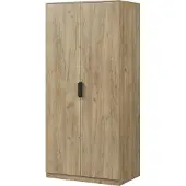 En.casa Kleiderschrank ’Eiselfing’ 176 x 80 x 52 cm mit 2 Türen, 1 Stange, 4 Fächern Eicheoptik