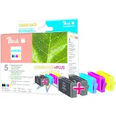 Peach H364XL 2xbk, c, m, y Spar Pack Plus Tintenpatronen, Schwarz, Cyan, Magenta, Gelb, Tinte auf Pigmentbasis, Tinte auf Farbstoffbasis, 5 Stück(e), Multipack
