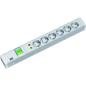 Bachmann 19" 1,5HE 6xCEE7/3 1xSchalter SPD Strom 2,0m CEE7/7