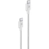Cellularline Geflochtenes Kabel 250 cm - USB-C zu USB-C, 2,5 m, USB C, USB C, USB 2.0, Weiß