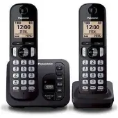 Panasonic Schwarzes duo-dect-schnurlostelefon mit anrufbeantworter KXTGC222FRB