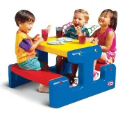 Little Tikes Junior Picnic Table, Innen & Außen, Blau, Rot, Gelb, 4 Person(en), Kunststoff, 23 kg, CE
