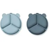 Liewood Teller Stacy Divider Suction Sea Blue / Whale Blue 17 cm (2er-Set)