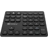 Sandberg Wireless Numeric Keypad Pro, Verkabelt & Kabellos, RF kabellos + USB, Membran Key Switch, Schwarz