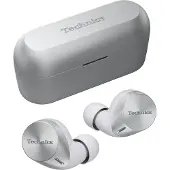 Technics EAH-AZ60E-S Kabellose Ohrhörer mit Geräuschunterdrückung, Multipoint-Bluetooth, komfortable In-Ear-Kopfhörer mit integriertem Mikrofon, anpassbare Passform, bis zu 7 Stunden Spielzeit, Silber