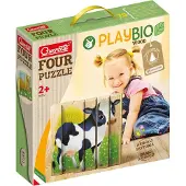 Quercetti Puzzlespiel - Playbio Holz - Bauernhoftiere - 4x6 Teil - - One Size - Puzzlespiele