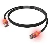 EasyLan DualBoot LED Patchkabel RJ45 S/FTP Cat.6A (Class EA), mit saCon Stecker, LSOH, grau, 2 m