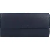 Esquire Leder Geldbörse Viktoria Ladies Long Wallet Navy dunkelblau