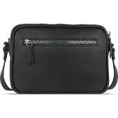 Bugatti Umhängetasche "BELLA", Damen, Gr. B/H/T: 23cm x 16cm x 7cm onesize, schwarz, Leder, leicht glänzend, unifarben, Taschen Umhängetasche, echt Leder