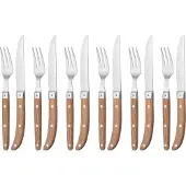 WMF Steakbesteck "Ranch" mattiert, Eichenholz geölt