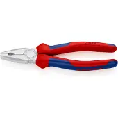 Knipex Kombizange 71 01 200 SB L.200mm max. 16mm2 m.Facette verchromt 2Komp.-Hüllen DIN ISO 5746