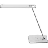 Unilux LED-Tischleuchte JAZZ, 11 W, 1000 lm, dimmbar, schwenkbar, mit Induktions-Ladefunktion, weiß-silber