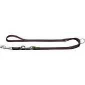 Hunter - Verstellbare Führleine Nylon - Hundeleine Gr Länge max. 200 cm - Breite 1,5 cm braun