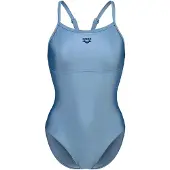 Arena Badeanzug "W SOLID SWIMSUIT LIGHTDROP BACK B", Damen, Gr. 34, N-Gr, grau (stone grau), Obermaterial: 82% Polyester, 18% Elasthan, Badeanzüge Badeanzug