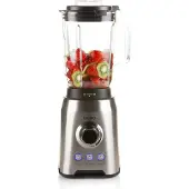 Domo DO710BL, Kochmixer, 1,5 l, Pulsfunktion, 1000 W, Schwarz, Edelstahl, Transparent