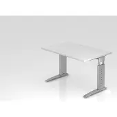 Hjh OFFICE PRO UNDA 12 S - 120 x 80 höhenverstellbar Weiß/Silber