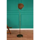 Opviq , Hochwertige Stehlampe mit Metallkörper, Jute-Kappe (30 x 30 cm), Höhe 165 cm, E27 Fassung, max. 40 W, orange und schwarz, rustikales Design, .