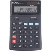MAUL Tischrechner MCT500, 12 Stellen, Tax, Chec & Correct, Solar- & Batteriebetrieb, B 107 x T 174 x H 22 mm, schwarz